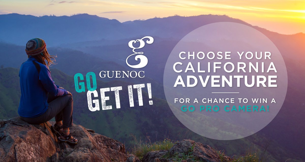 You could win a GoPro camera when you choose your #GuenocCaliforniaAdventure.
Go get it starting tomorrow!