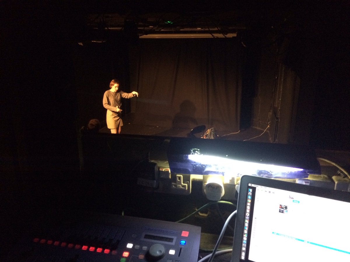 Tech booth POV for <a href="/obsessions2017/">Obsessions</a> at the <a href="/CamdenFringe/">Camden Fringe</a> - opening night was a success! 2 days left for you to see it!
