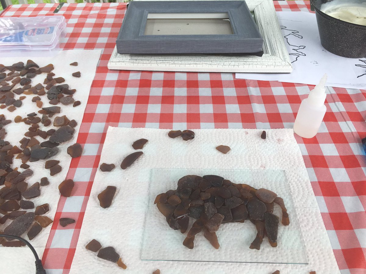 Creative process beginning stages. Rt5glassdesign.  Glass hand picked from the shores of Lake Erie.