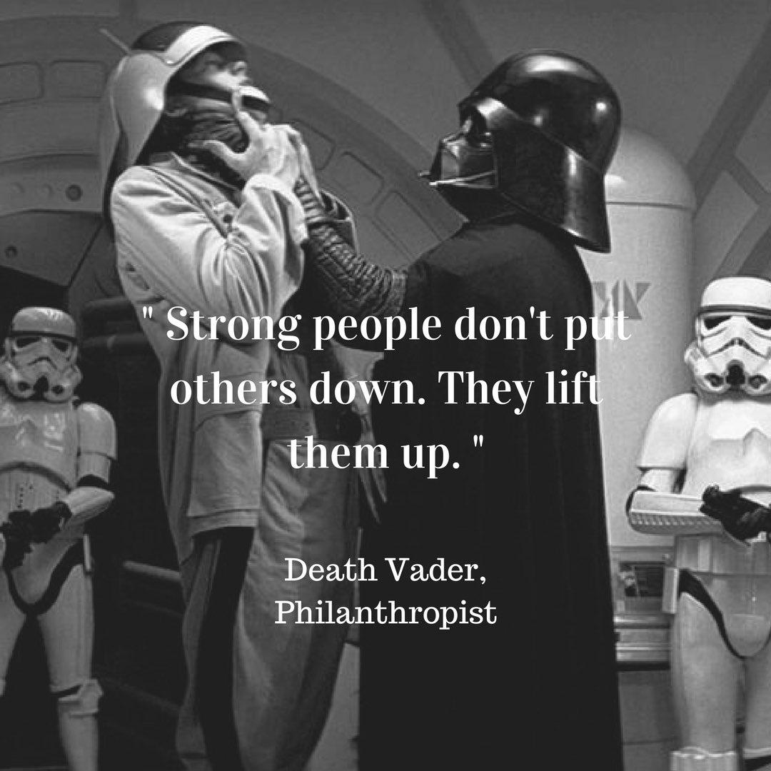 TheFalseQuote's tweet photo. I hear #darthvader never missed an opportunity to lift another #quotes #starwars #thefalsequote https://t.co/DT6yQO27WL