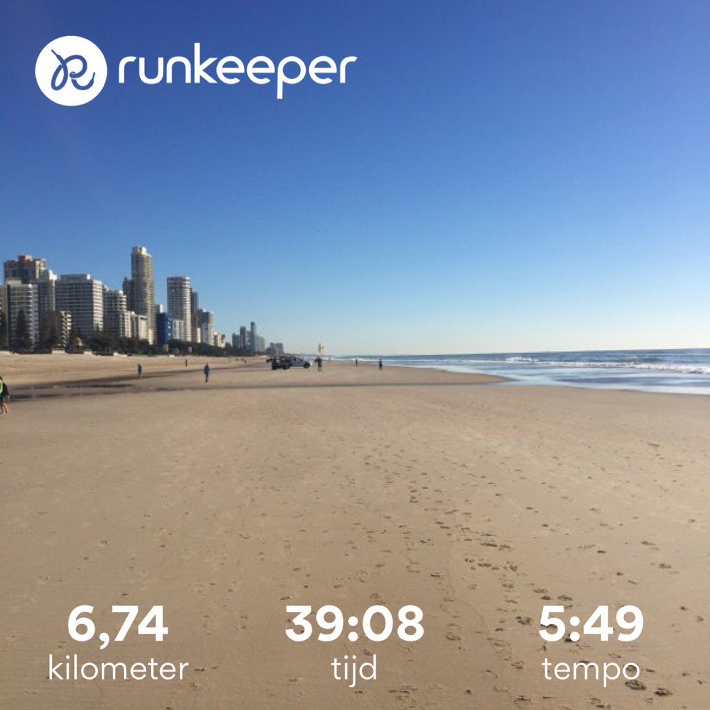 Strandloopje in Surfers Paradise. Erg mooi, maar ik kon wel merken dat ik al een tijdje niet meer had gelopen!