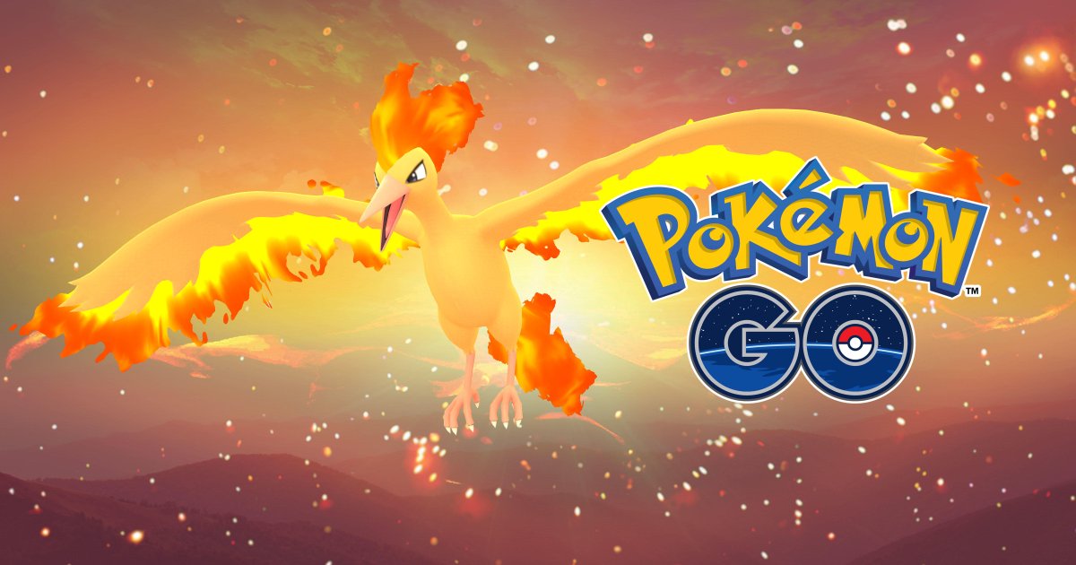 The Legendary Pokémon Moltres has been spotted in Pokémon GO! Gather your friends and find a Legendary Raid Battle near you!