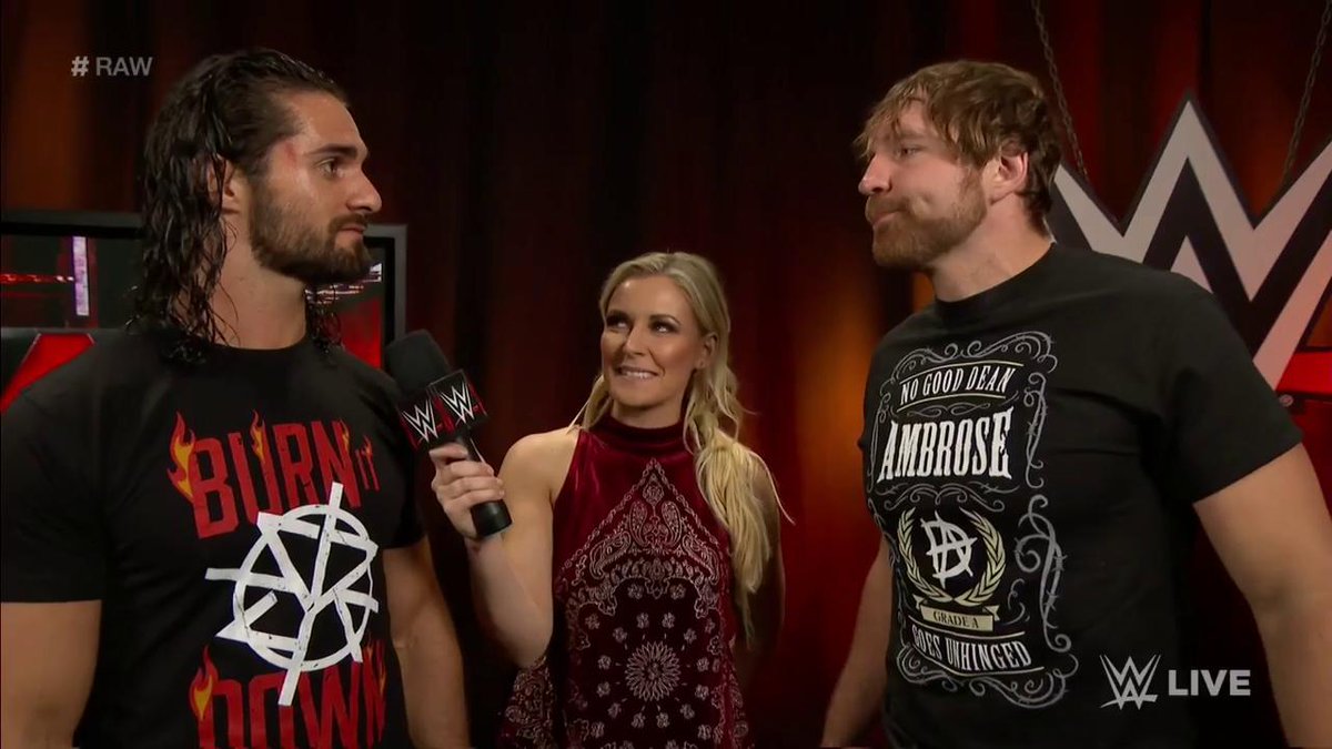 WWEUniverse's tweet image. "I got burned by you once. It's not going to happen to me again..." - @TheDeanAmbrose to @WWERollins #RAW