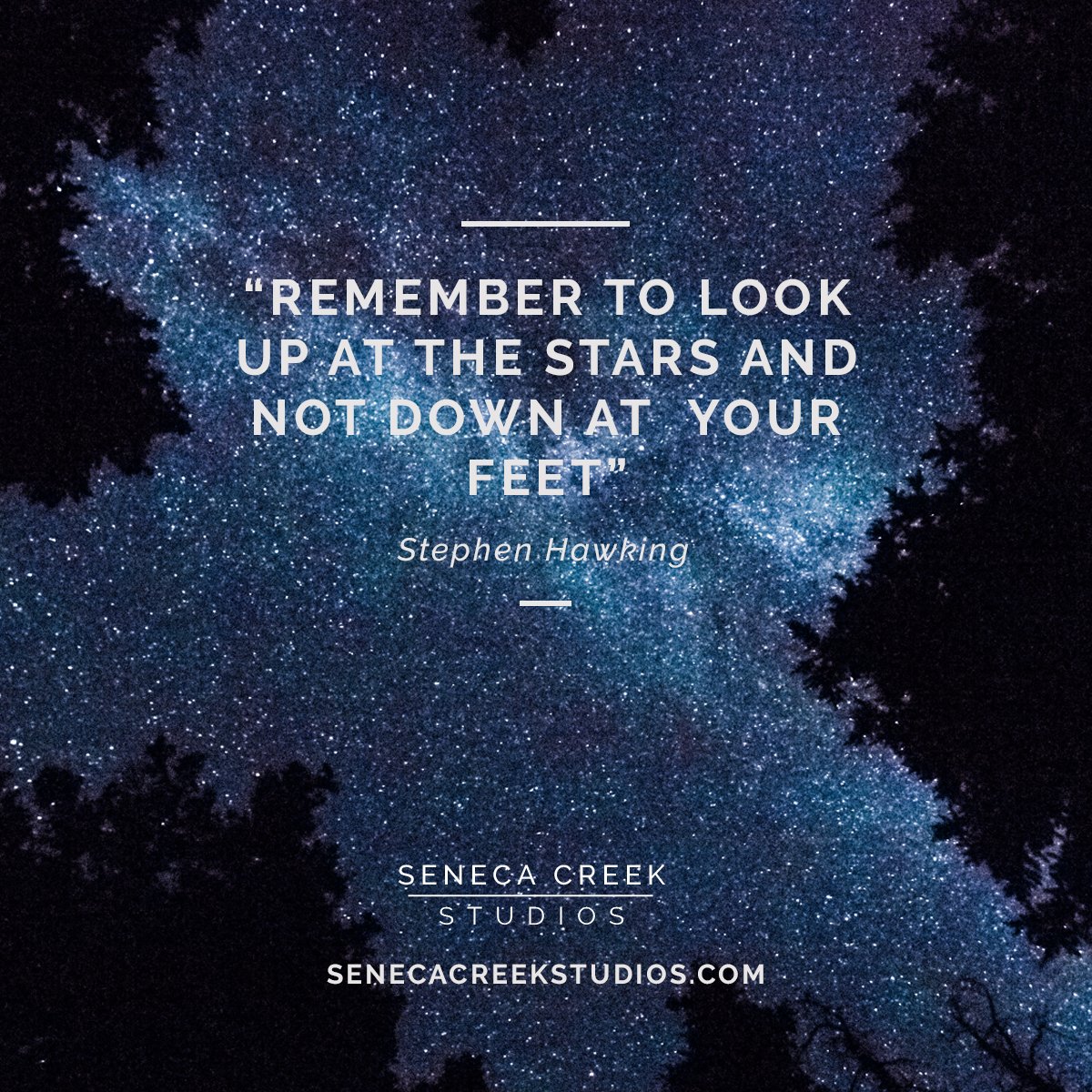 Seneca Creek Studios En Twitter Remember To Look Up At The Stars And Not Down At Your Feet Stephen Hawking Inspirationalquotes Astrophotography Stars Stephenhawking T Co Miezbzand6 Twitter