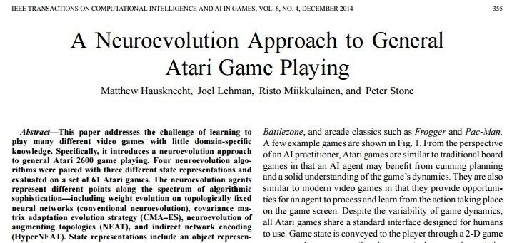 IEEETxnOnGames's tweet photo. https://t.co/wuKylsJpjv #Atari #TD #GVGP #neuroevolution #CI #AI #Games https://t.co/dbJc9N9I4N