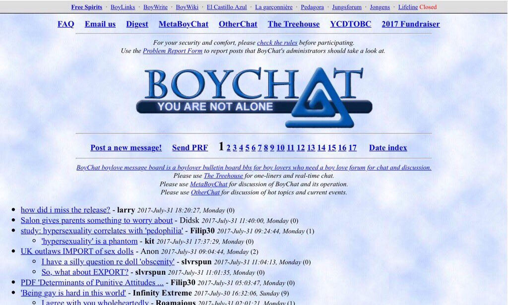 oppedosupport's tweet photo. Why is #boychat still here? Is it ok for pedophiles to talk about abuse and ways to avoid getting caught because they call it love? #oppedo https://t.co/sg8t46TToH