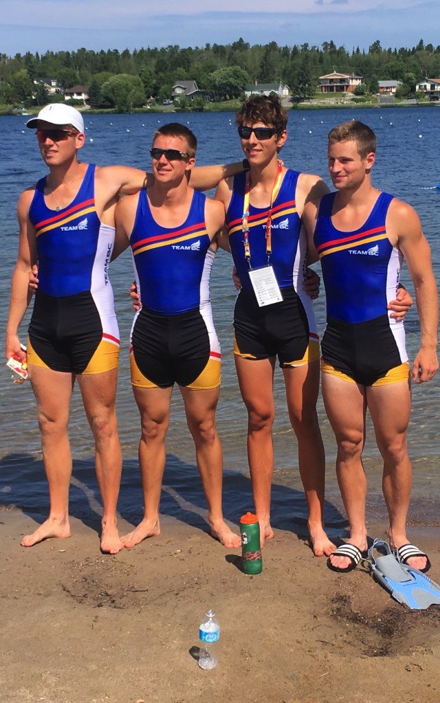 VikesRow's tweet photo. Team BC men’s quad with @uvicvikes Rob Hodgins and Ty Adams in their new Team BC swag! #BeMoreBc https://t.co/vX7snhr5IZ