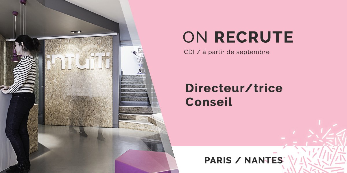 intuiti's tweet photo. [#i4job] En pleine croissance, l'agence recherche 2 Directeurs/trices Conseil, à #Nantes et #Paris : https://t.co/Pn0GBlN6mQ #digital https://t.co/cGG8rtsWFg