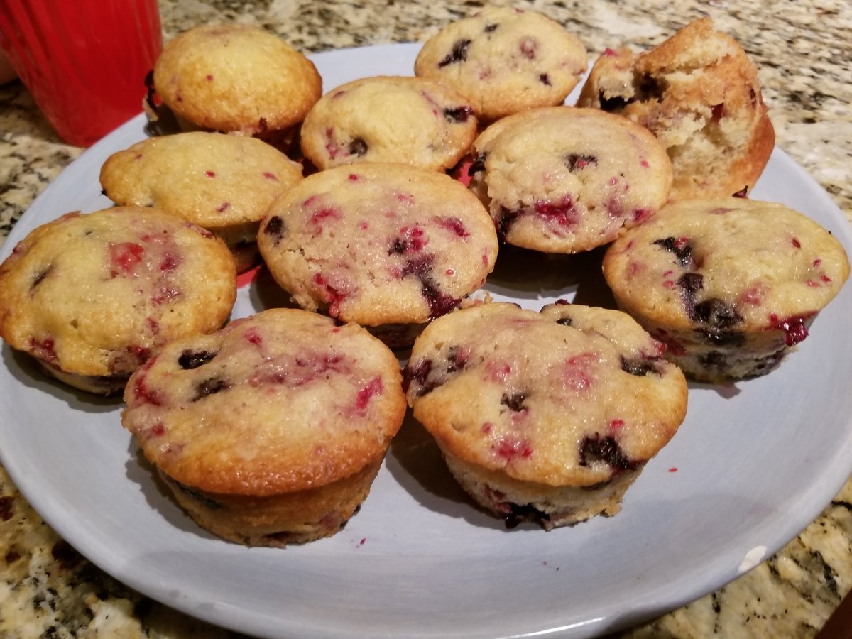 megan_chellberg's tweet image. What do you do when your raspberry bush won't stop growing raspberries? Make muffins of course! #tasty #qualitychecked