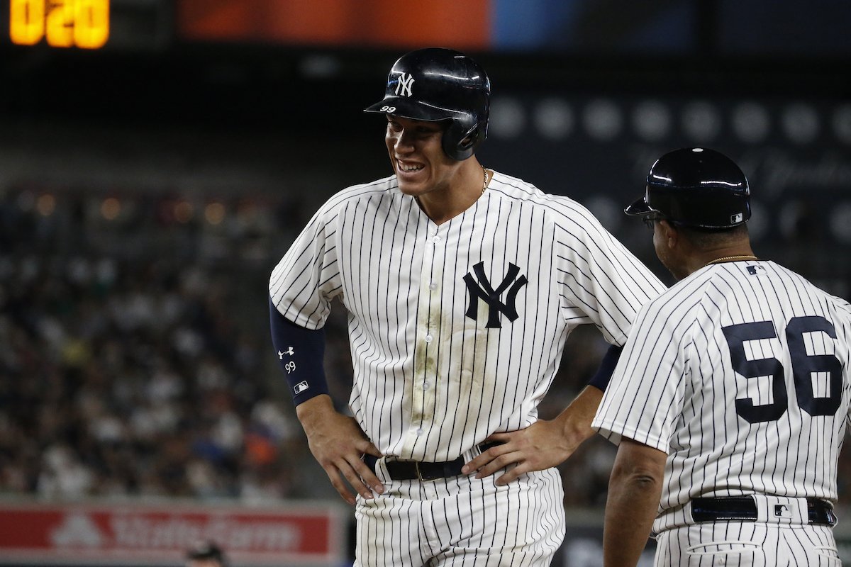 Yankees's tweet photo. #StartSpreadingTheNews &amp; 😀 like you're Aaron Judge because THE YANKEES WIN!!

Final: Yankees 7, Tigers 3 https://t.co/iP1k4ZxLJV