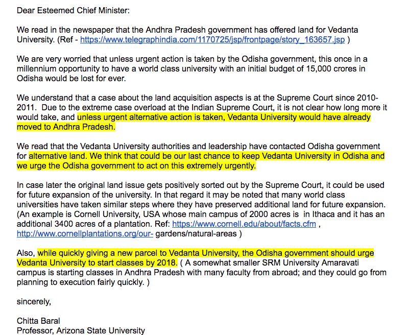 Odishalinks's tweet photo. @CMO_Odisha @Naveen_Odisha  Kindly take immediate action so that Vedanta University stays in Odisha. See below.   https://t.co/bwDW6oGY3q https://t.co/4rgK7mx655