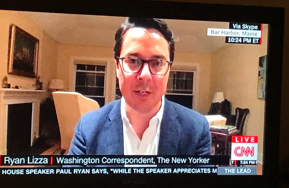 KateBennett_DC's tweet photo. . @RyanLizza skyping in to @CNN rn from Bar Harbor, Maine, from the most Bar Harbor, Maine, living room. 👇🏻 https://t.co/gfJxjobYKf