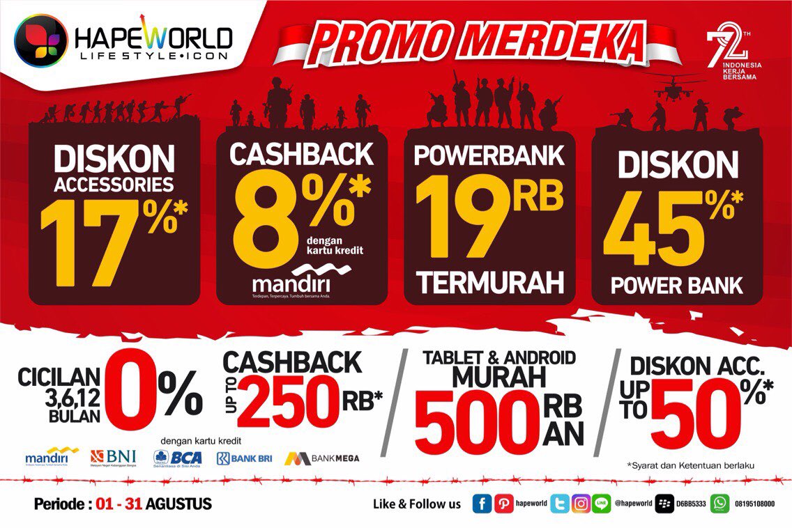 Merdekakan pilihan Anda hanya di hapeworld bjb nya yachh