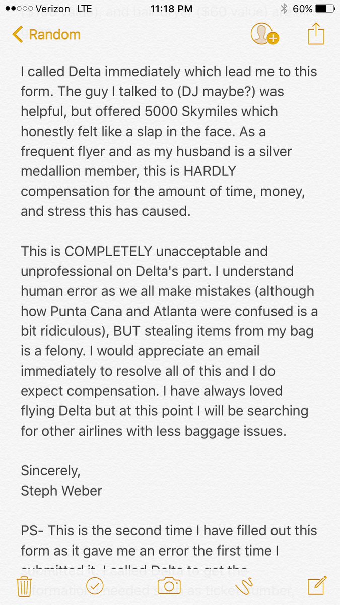 theweberco's tweet image. @Delta I am so furious with you right now. #neveragain #lostbaggage #stolenitems #nothelpful #southwestforever