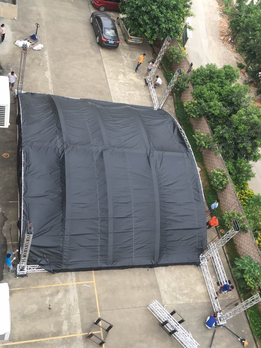 Nicklamsuper's tweet photo. #stage #truss #lighting 12x10x7m curve roof truss setting up today!Topfinger can customize the size and design for you. https://t.co/nIYkf3Xnzu