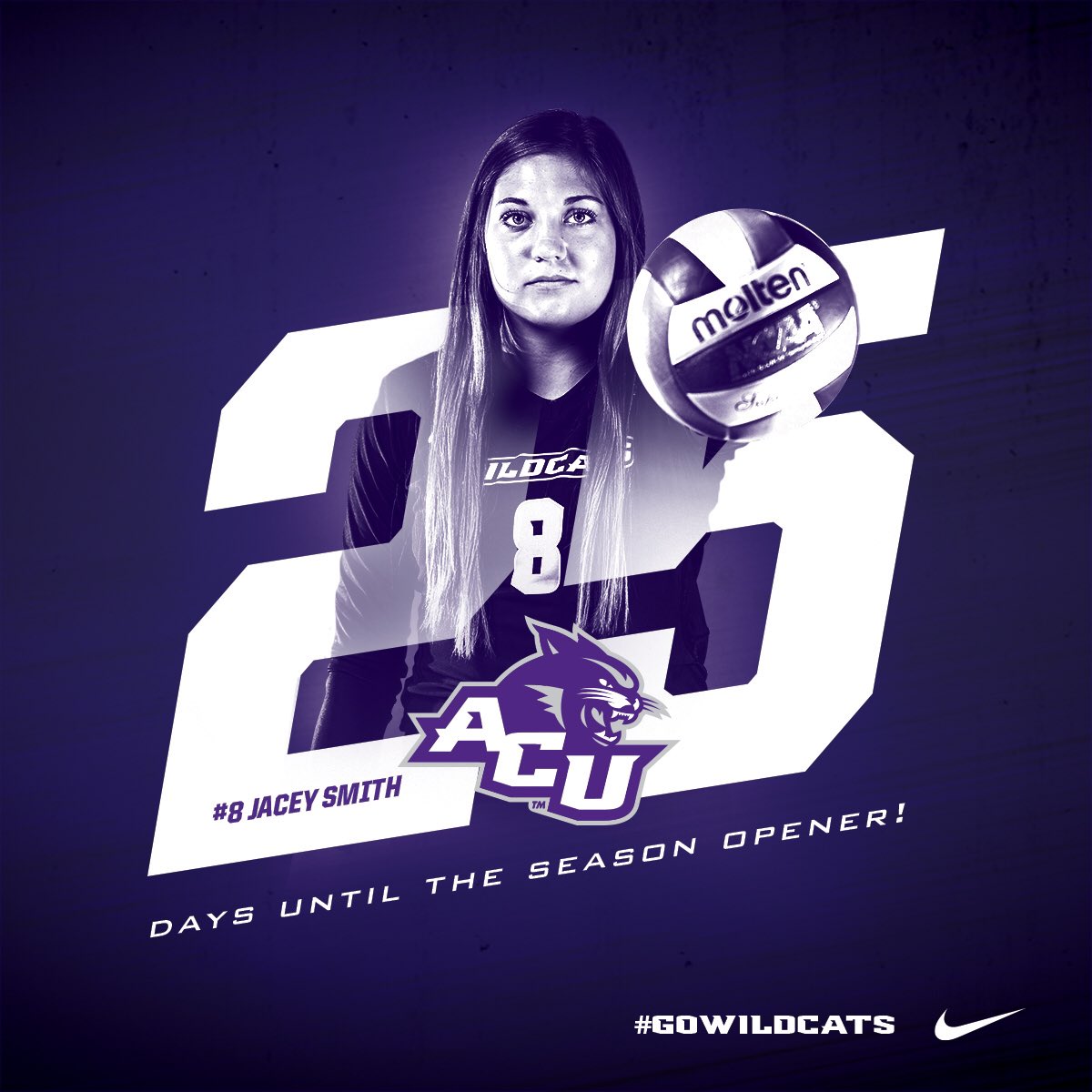 💥 25 DAYS until the #ACUVB WILDCATS take on our first opponent of 2017! 💥
#Undaunted #ACUE4C