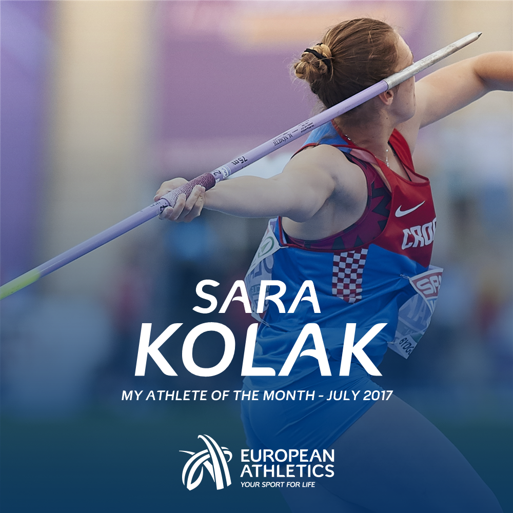 EuroAthletics's tweet photo. RT to vote for Sara Kolak as your #athleteofthemonth!

Kolak set a European U23 record of 68.43m in Lausanne and won the European U23 title. https://t.co/n7KrJB0Tam