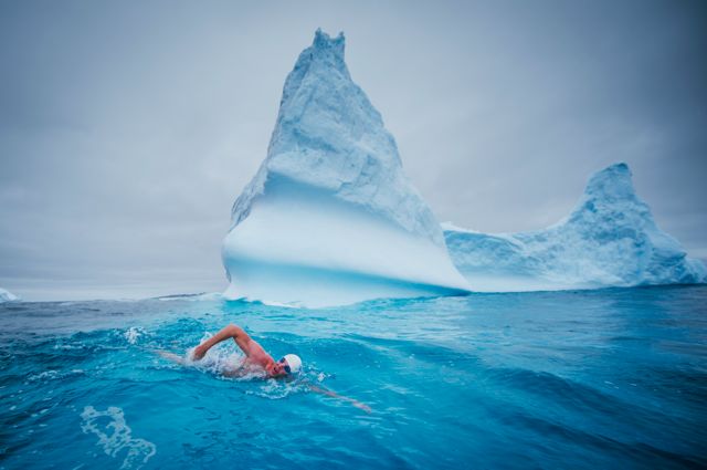 I've received lots of questions about how I’m able to swim in the Arctic. Read this thread &gt;