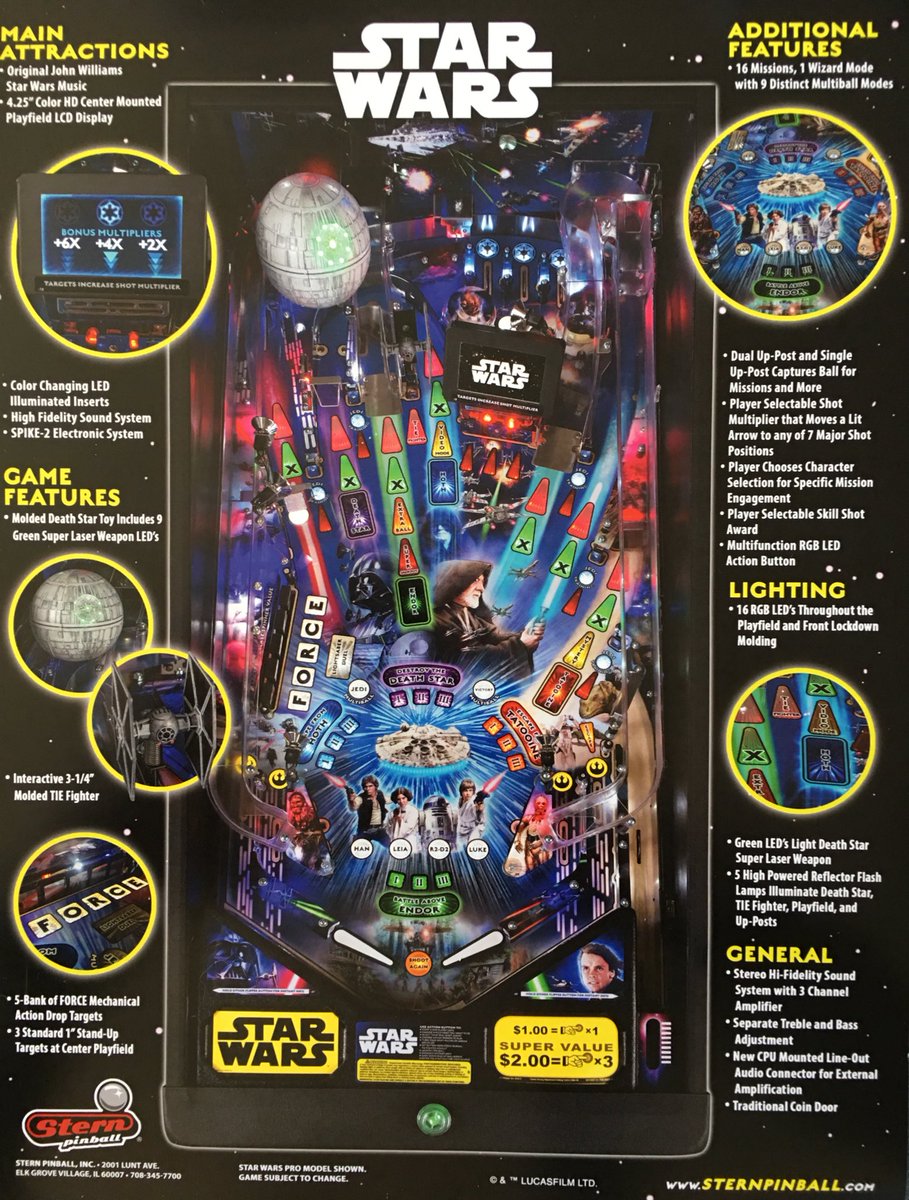UsedGames1's tweet photo. #starwars #pinballs #starwarspinball #stern #pinball2017 #stern2017 #arcade #retrogaming Star wars pinball pro ready on stock call us!! https://t.co/iGQv5zIiFl