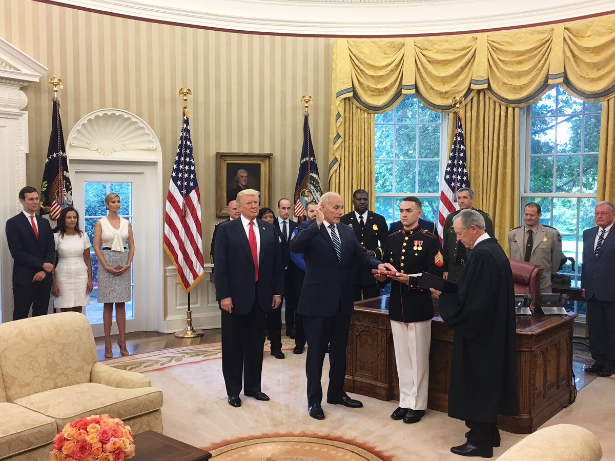 PSVCBAD's tweet photo. A historical first #PSVCBAD Recipient, Marine White House NCO participates directly in instillation of Gen. John Kelly, USMC(Ret.) as COS. https://t.co/yHI2UANPcY