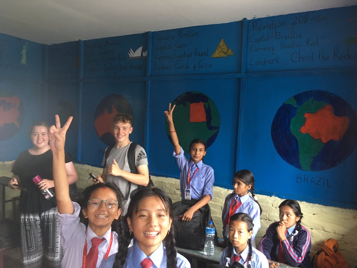 CVIOverseas's tweet photo. Our students taught these students today whilst the staff finished off the painting. I think the students have had a great day #WeAreCalder https://t.co/zTbO97z7Xs