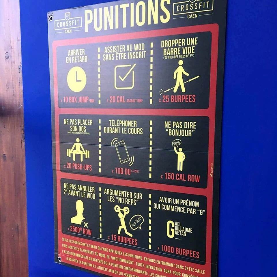 Print_Success's tweet image. Panneau Punitions 100% #crossfit printed by @easyflyer 🏋 #punishment #box #caen #fitness #workout #wod