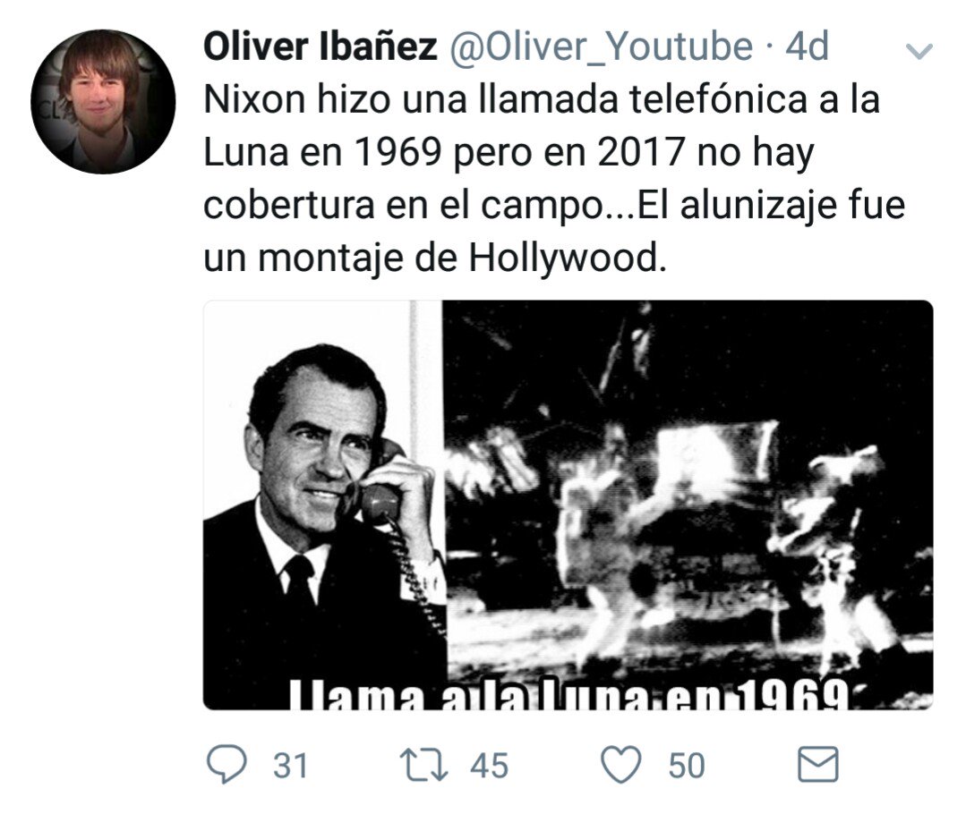 Nixon hizo una llamada telefónica a la luna en 1969, pero en 2017 no hay cobertura en el campo. El alunizaje fue un montaje de Hollywood