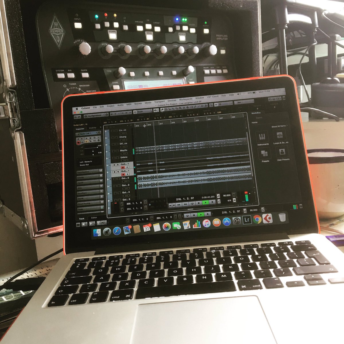 Inkoded's tweet photo. It's all coming together nicely was a great day #recording #guitars with @SteveDownGuitar for my  #ep 
#kemperprofilingamp @SteinbergMedia https://t.co/um6io4N0dc
