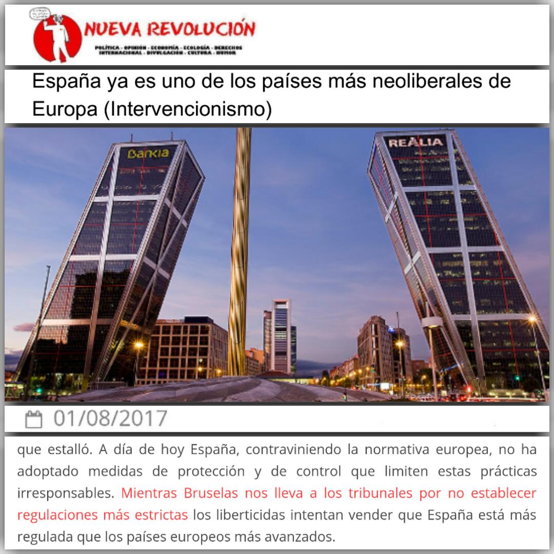  Desmonto en  @NuevaRevoluci0n el mito del intervencionismo.❝España ya es uno de los países más neoliberales de EU❞ http://nuevarevolucion.es/economia-espana-ya-uno-los-paises-mas-neoliberales-europa-intervencionismo/