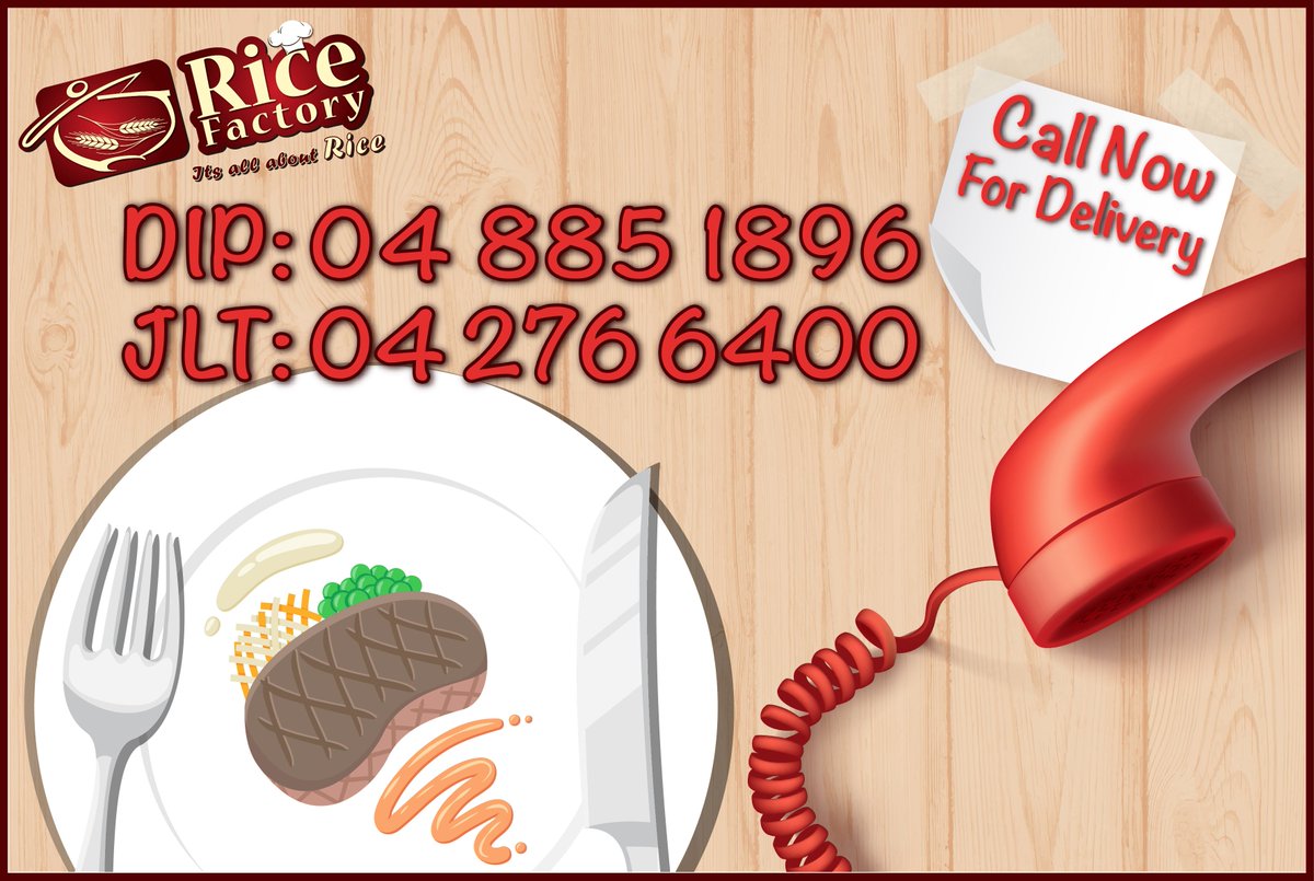 Ricefactory_ae's tweet photo. For #tastiest #food and #quickest #delivery, order form our #DIP &amp; #JLT Branches…. Call Now.
 #foodblogger #foodislife #tasty #Foodiechats https://t.co/DDngoMyIFH