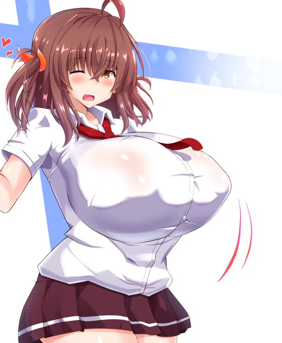 夏服で!ばるんばるーん!!L( ^ω^ )┘└( ^ω^ )」 #おっぱいの日 