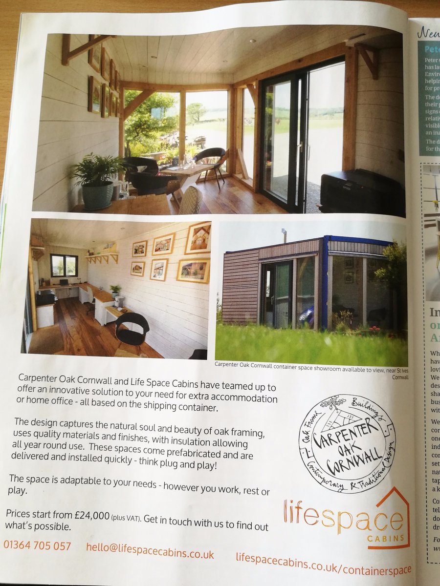 Situ8's tweet photo. Having a read of @CornwallLiving Fantastic ideas for extra space in your home or a form of extra income @LifeSpaceCabins &amp; @pumphreyweston https://t.co/vpg2ss5BBa