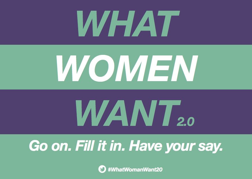 WhatWomenWantXX's tweet photo. We’re asking self-identifying women across the UK a simple question: what do you want? https://t.co/EcaComOQoW #whatwomenwant https://t.co/SBEPAnsbop