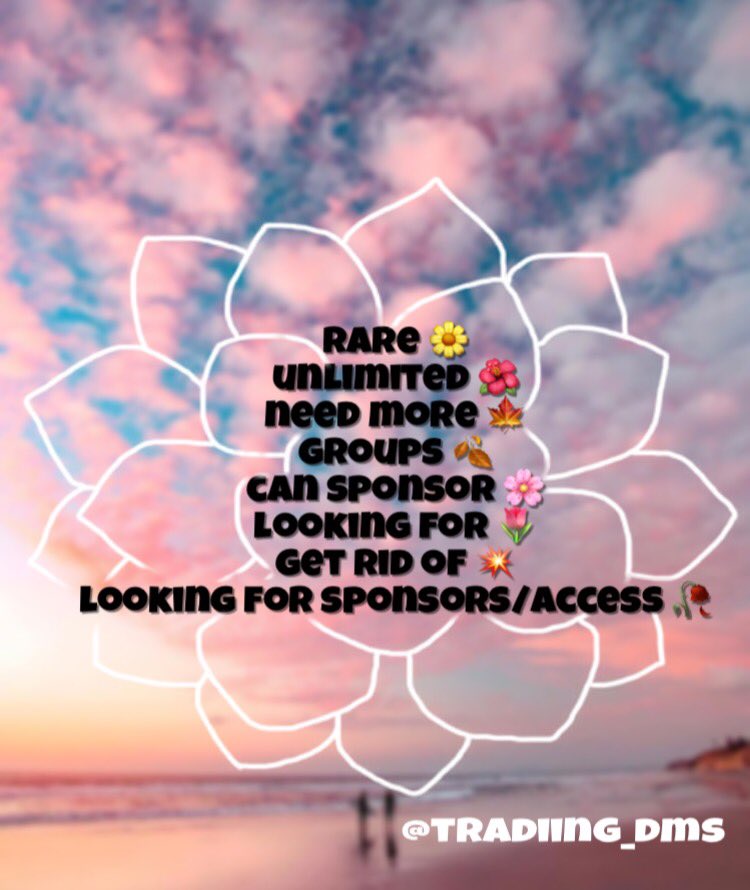 tradiing_dms's tweet photo. updated trading dms list! tweet me your offers. help me achieve my goals! rt to spread word✨ 

trade solo dm ffs rare sponsor sponsors acess https://t.co/0dkliKHDJ8