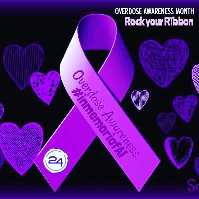 8/31 is Intl. Overdose Awareness Day! In memory of the angels #rockyourribbon all month! #stopthestigma #breakthesilence #inmemoriamofai 💜