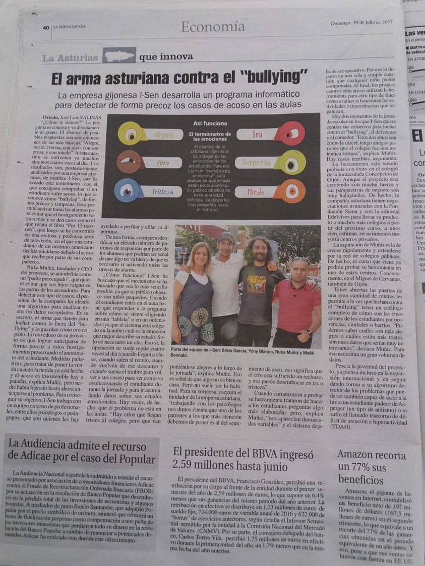 <a href="/ISenINFO/">I-Sen</a> este fin de semana en el diario 📰 La Nueva España.  #CeeiAsturias orgullosos de vuestro éxito!!  😊fb.me/BLER2P9k