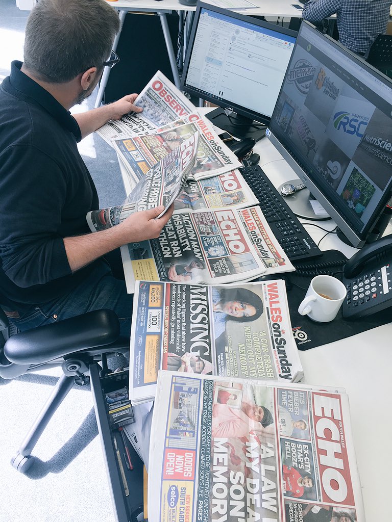 UbiquityGroup's tweet photo. Our resident press guru Kev, getting his Tuesday morning Fix! #rollinginthepaper #pressadvertising #pressguru https://t.co/hL7RauQIqX