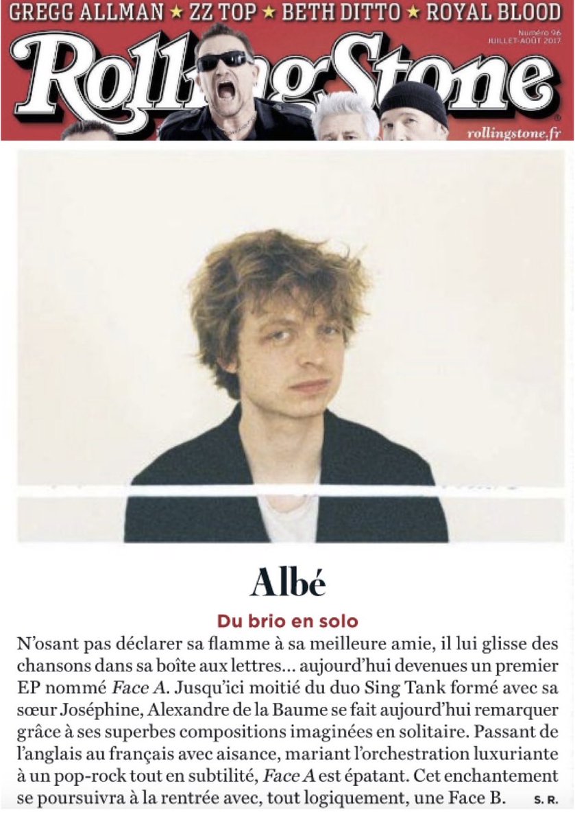 Albé est dans <a href="/RollingStoneFra/">Rolling Stone France</a> 😎