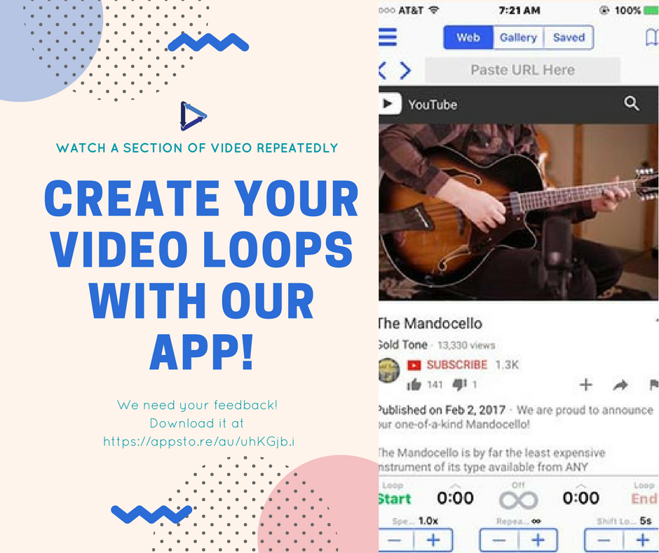 Loop2Learn's tweet image. Download Loop2Learn iPhone App Today From Apple Store - It Helps You To Create Video Loops of YouTube Videos. ow.ly/tsAY30e4gSE #App