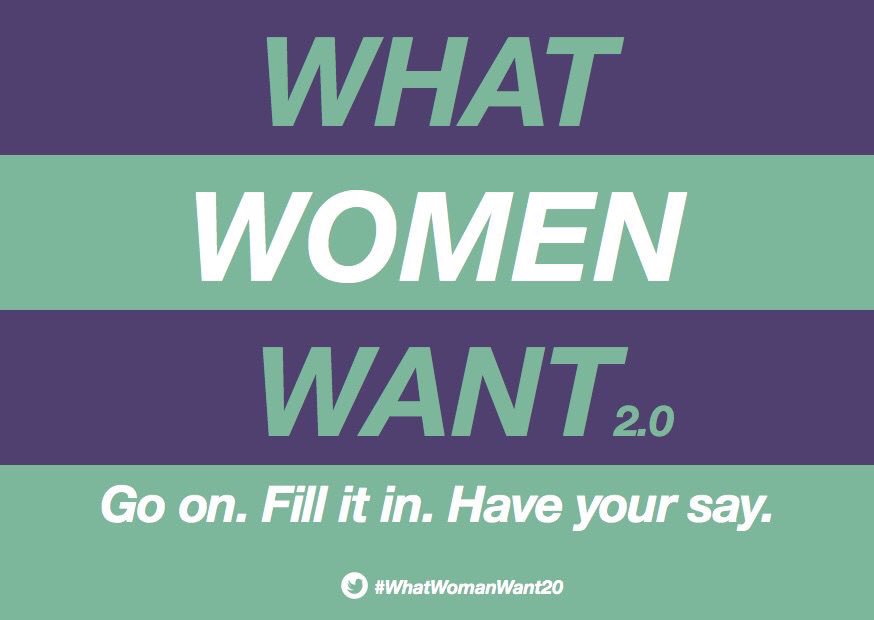 sophieyateslu's tweet photo. We’re asking self-identifying women in the UK a simple question: what do you want? https://t.co/QQTy8mdBdq #WhatWomenWant @WhatWomenWantXX https://t.co/zPIlaceTWx