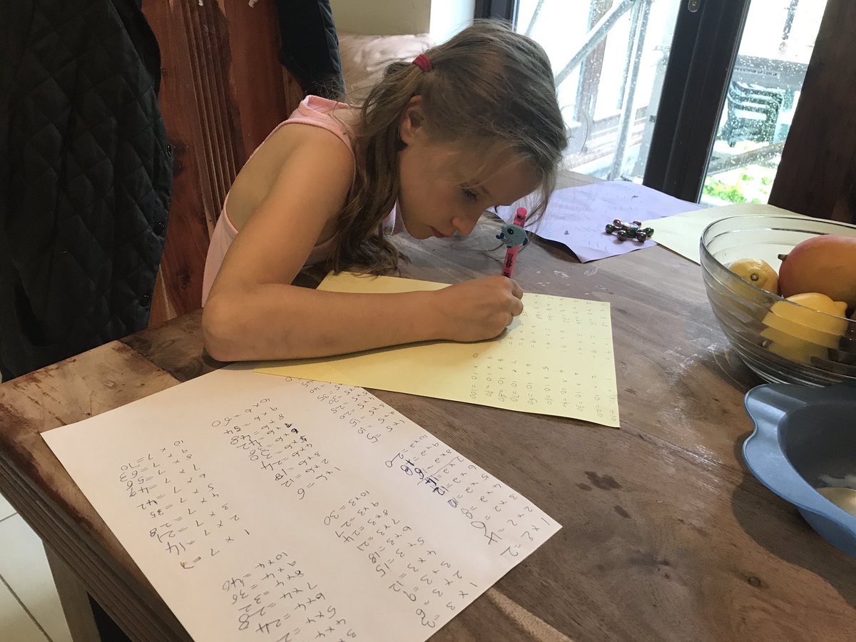 jool_julie's tweet photo. @ysgolbryncoch Alys working hard on her times tables https://t.co/PZ5HcfdXdC