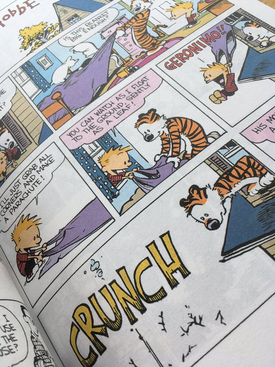 My #favechildrenslit No.1: Calvin &amp; Hobbes comics drawn and written by Bill Watterson (first read by my family in the <a href="/seattletimes/">The Seattle Times</a>)💛