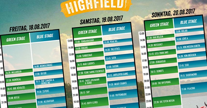 highfieldfstvl's tweet photo. #Timetable! #App! #Tagestickets! FUCKYEAH! https://t.co/8IZwlta4N7 #highfield17 https://t.co/j8BYuGyeKU