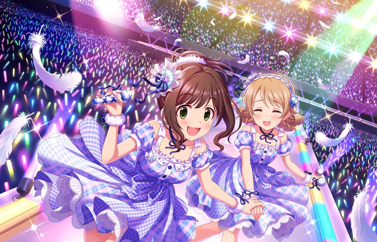 クラウン イベント告知 その2 Live Parade イベントsrはみくにゃんとよしのんとなっているが イベント コミュやみくにゃんのsr及びsr には森久保の更に可愛い姿や成長した姿も見られる為 森久保pもお見逃しなく デレステでレッツリズム 今日の