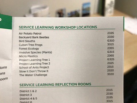 BackyardBeetles's tweet photo. Impressed with the number of service learning opportunities at 4-H University! https://t.co/Uz8kpkc1r6