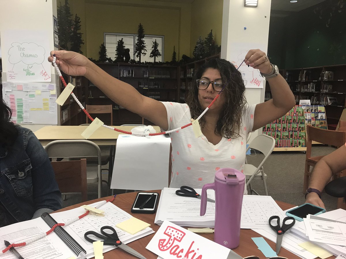 EricaMGil's tweet photo. Use a beaded number line to order numbers on an open number line. It takes the stress out of a very abstract concept. #effectivemath https://t.co/MworoLQGNr