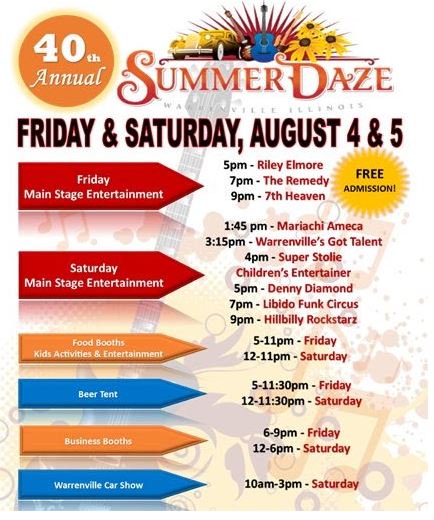 CUSD200's tweet photo. City of Warrenville &amp; @WarrenvillePark invite you to Warrenville Summer Daze this weekend! https://t.co/SdXVTlPLUH https://t.co/T9IjNOF74I