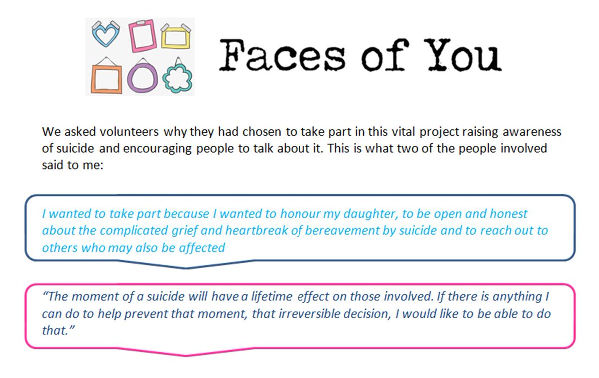 HANTS_CAMHS's tweet photo. The impact of suicide is immense @HANTS_CAMHS are raising awareness with #FACESofYOU those involved & personally affected had this to say https://t.co/wx4zOPEZpc