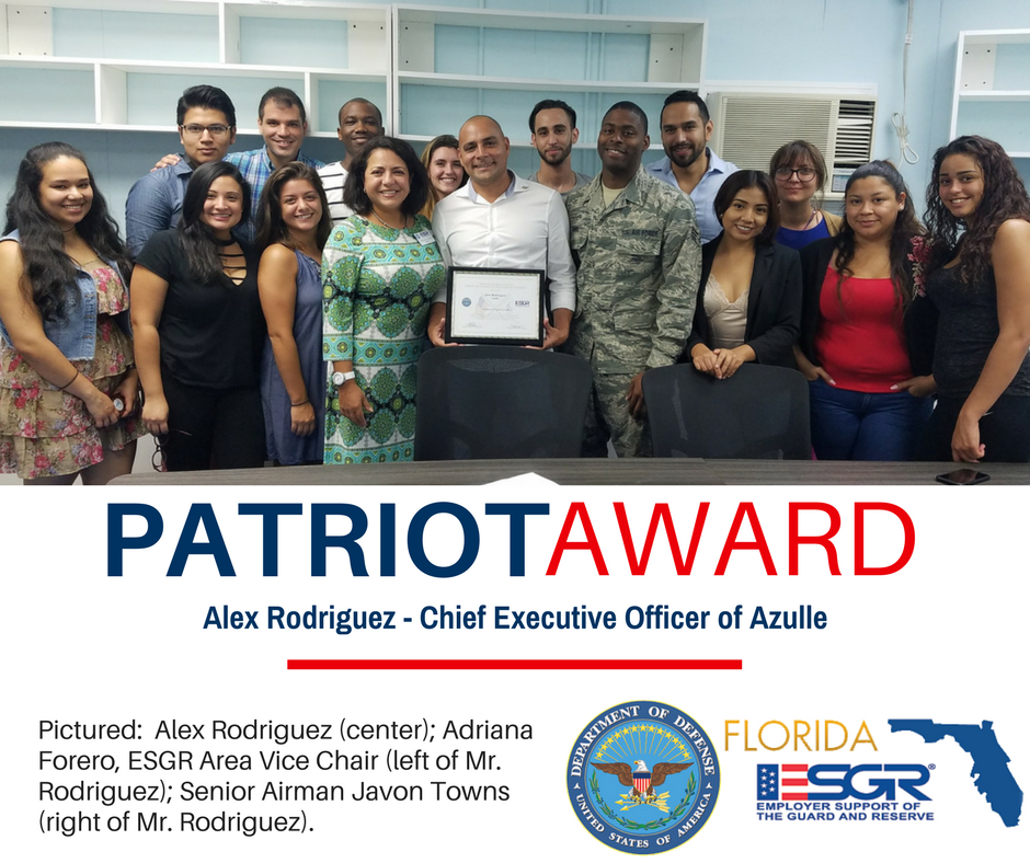 FL_ESGR's tweet photo. #PatrioticEmployer Alex Rodriguez - CEO of Azulle
 #ESGR #GuardReserve @ESGR https://t.co/fNVhoypGFa
