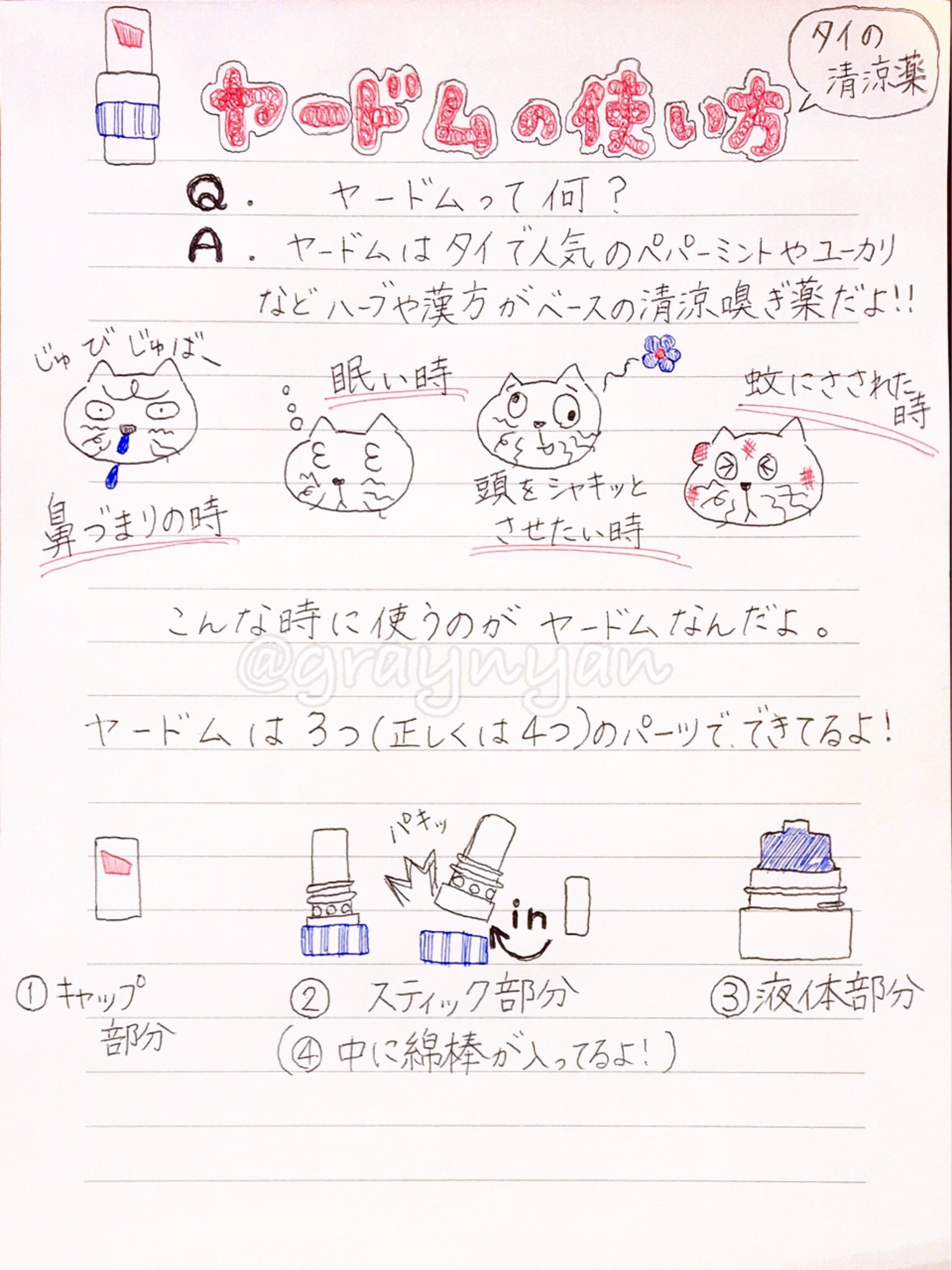 Graynyan Na Twitteru 今年の夏は大量に買い込んだヤードムをバラ撒いて日本でヤードム布教に勤しむのです ヤードムの使い方を載せておくよ ヤードム T Co Cunq14eqjo Twitter
